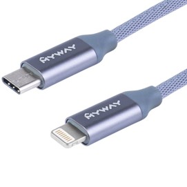 Kabel do ładowania i synchronizacji MYWAY oplot z mikrofibry 120cm USB-C - Lightning
