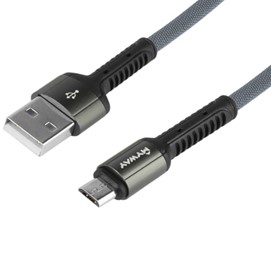 Kabel do ładowania i synchronizacji MYWAY oplot z mikrofibry 200cm USB - micro USB