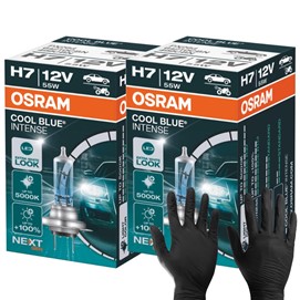 Żarówki H7 OSRAM Cool Blue Intense Next Gen 12V 55W (5000K) + Rękawiczki nitrylowe