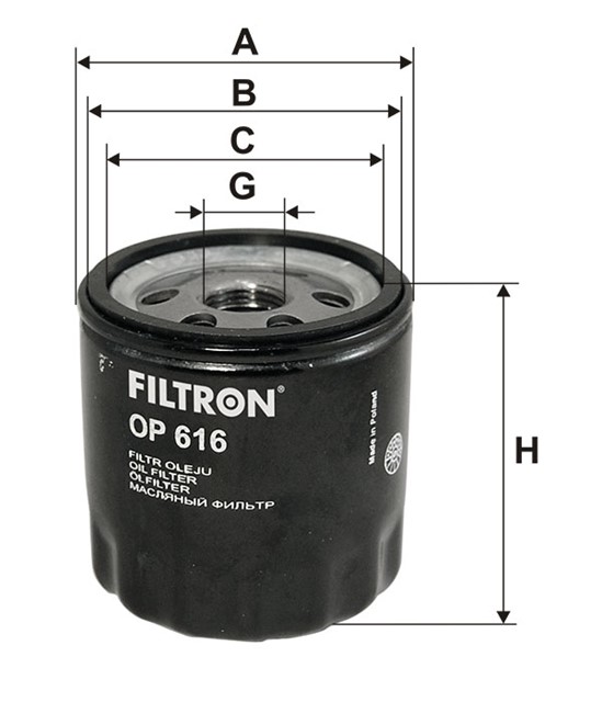 Filtr oleju FILTRON OP 616