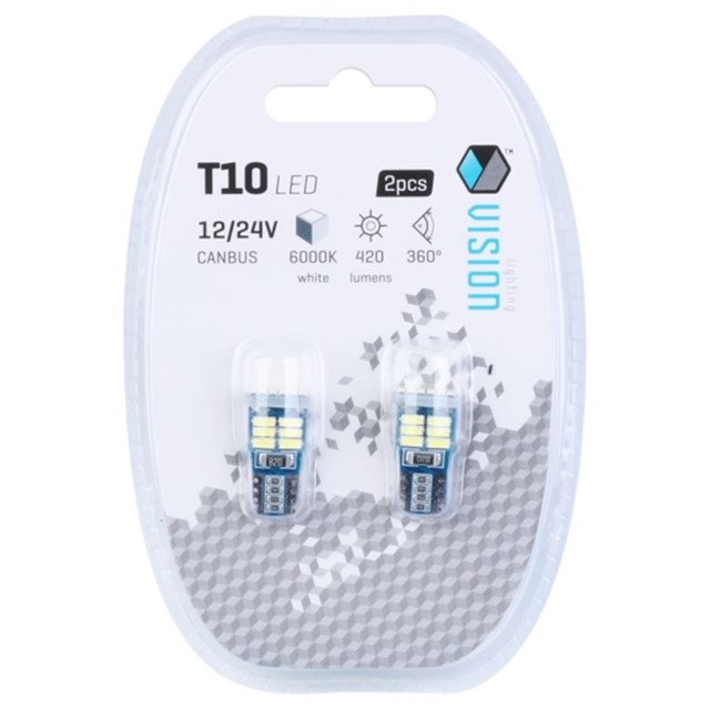 Żarówki LED VISION W5W T10 12V 18xSMD (canbus)