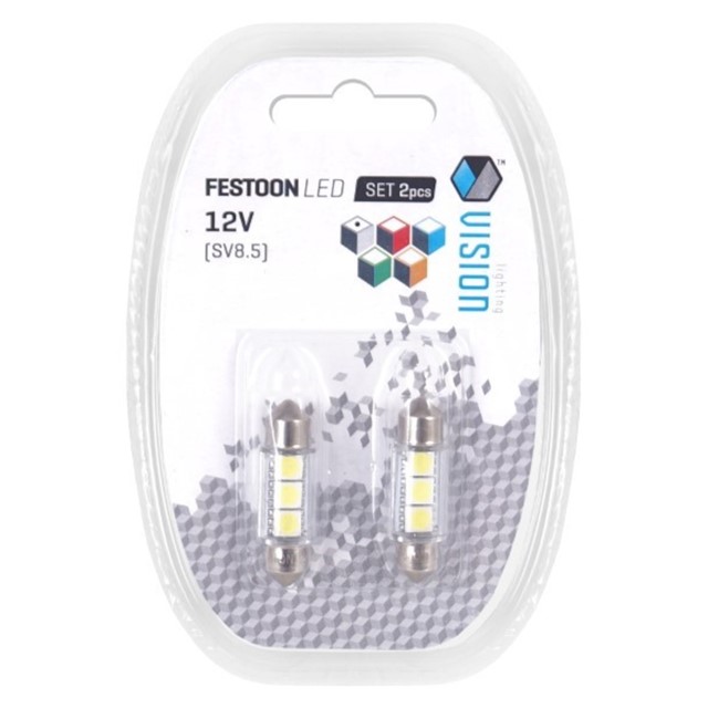 Żarówki LED VISION Festoon C5W C10W 36mm SV8.5 12V 3xSMD