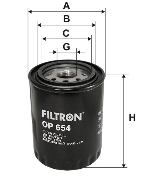 Filtr oleju FILTRON OP 654