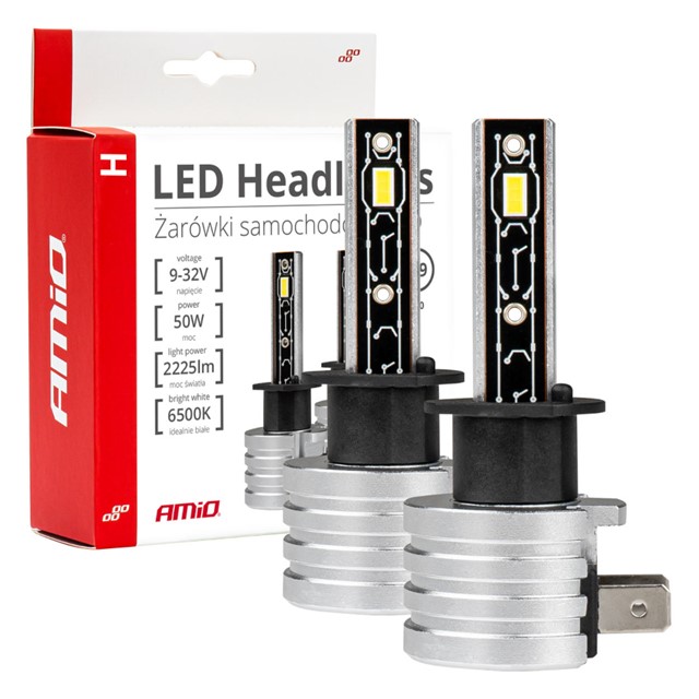 Żarówki LED H1 AMIO H-mini 12V 50W (6500K, 3600lm)