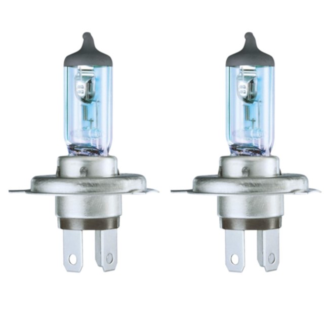 Żarówki H4 NEOLUX Blue Light 12V 60/55W (4000K - wygląd ksenonowy, niebieska powłoka, homologacja ECE) + żarówki W5W Super White