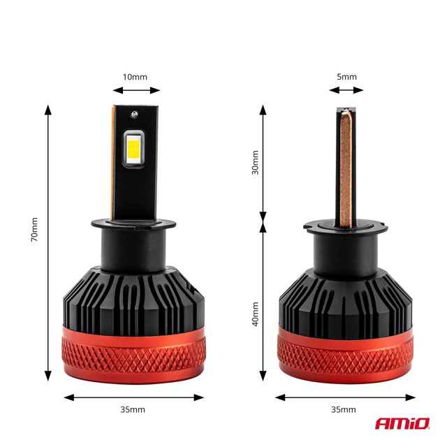 Żarówki LED H3 AMIO X3 12V 90W (6500K, 9900lm, Canbus)