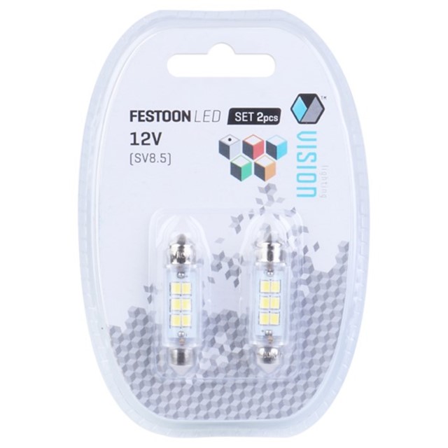 Żarówki LED VISION Festoon C5W C10W 41mm SV8.5 12V 6xSMD