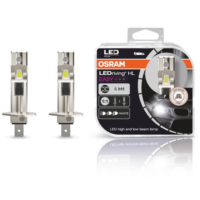 Żarówki LED H1 OSRAM LEDriving HL EASY 12V 9W (6500K) + żarówki LED W5W