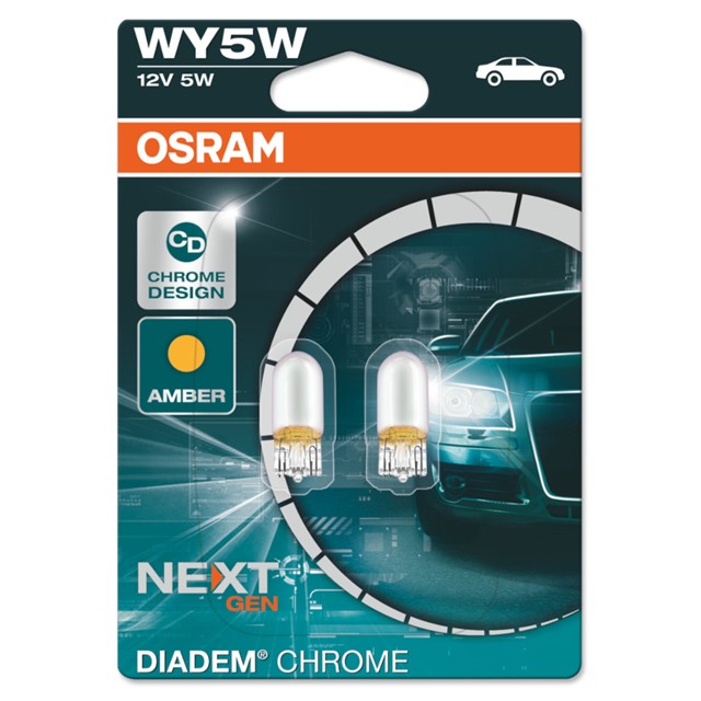 Żarówki WY5W OSRAM Diadem Chrome T10 12V 5W (chromowane, pomarańczowe)