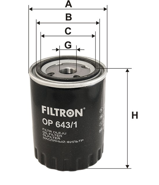 Filtr oleju FILTRON OP 643/1