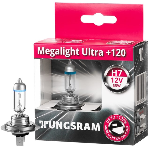 Żarówki H7 TUNGSRAM Megalight Ultra +120% 12V 55W + LED W5W