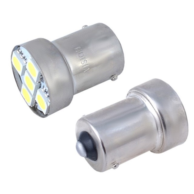 Żarówki LED R5W / R10W VISION BA15s 12V 5x 5050 SMD LED, biała, 2 szt.