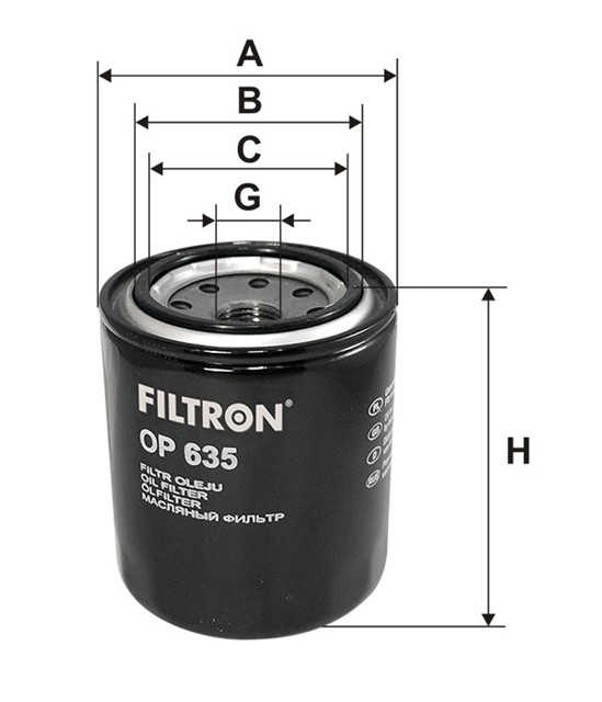 Filtr oleju FILTRON OP 635