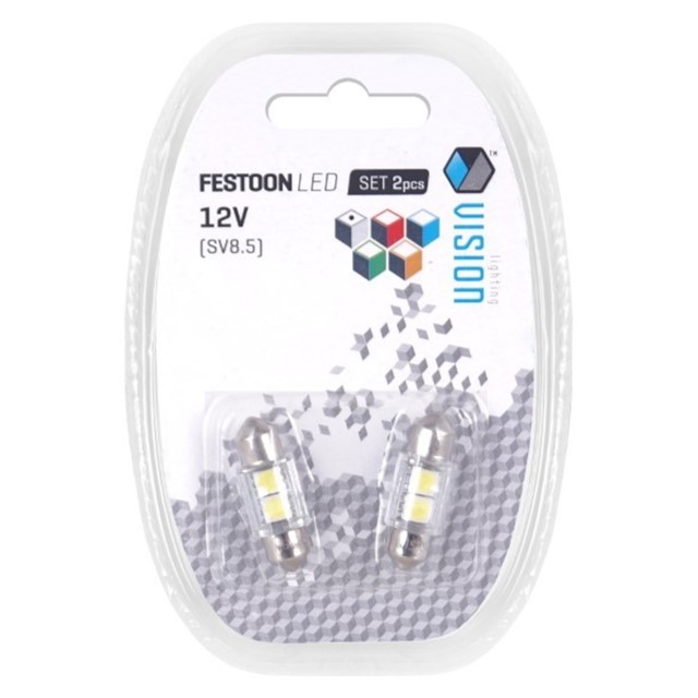 Żarówki LED VISION Festoon C5W C10W 31mm SV8.5 12V 2xSMD
