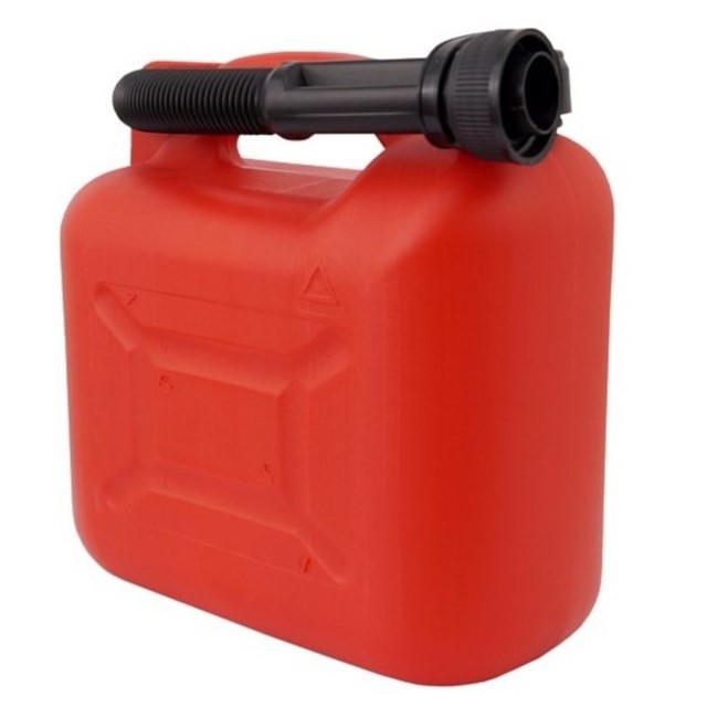 Plastikowy kanister na paliwo z lejkiem, 5L, czerwony