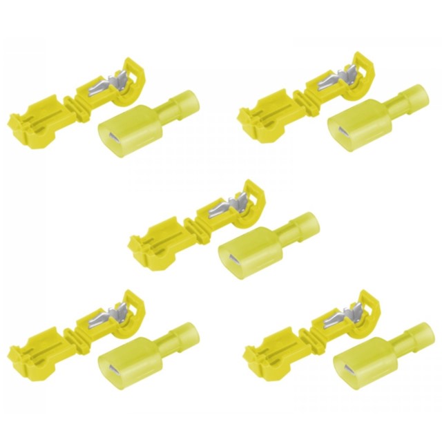 Szybkozłączki rozgałęźne typ-T żółte 4.0-6.0mm kw 12-10 AWG 15A (5 szt.)