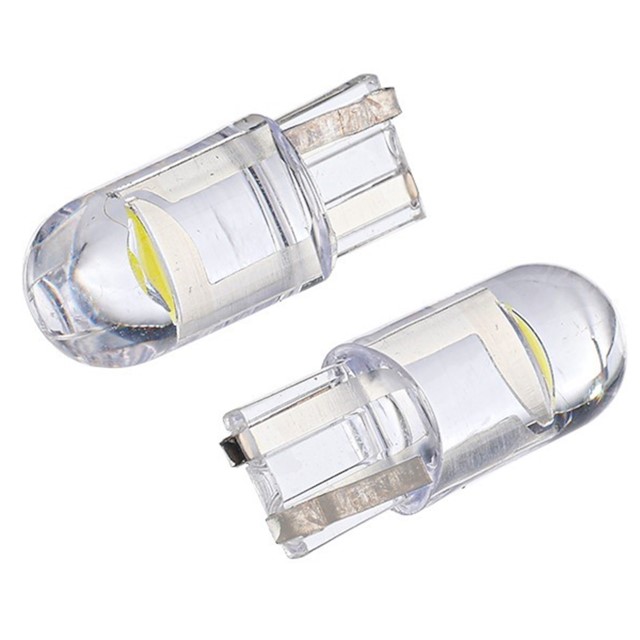Żarówki LED W5W T10 12V 1x F10 LED, całoszklane, białe, 2 szt.