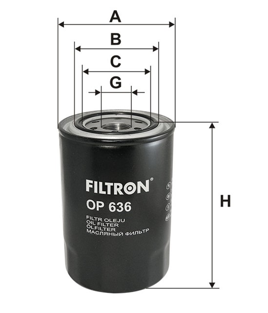 Filtr oleju FILTRON OP 636
