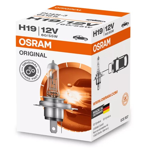 Żarówka H19 OSRAM Original PU43t-3 12V 60/55W