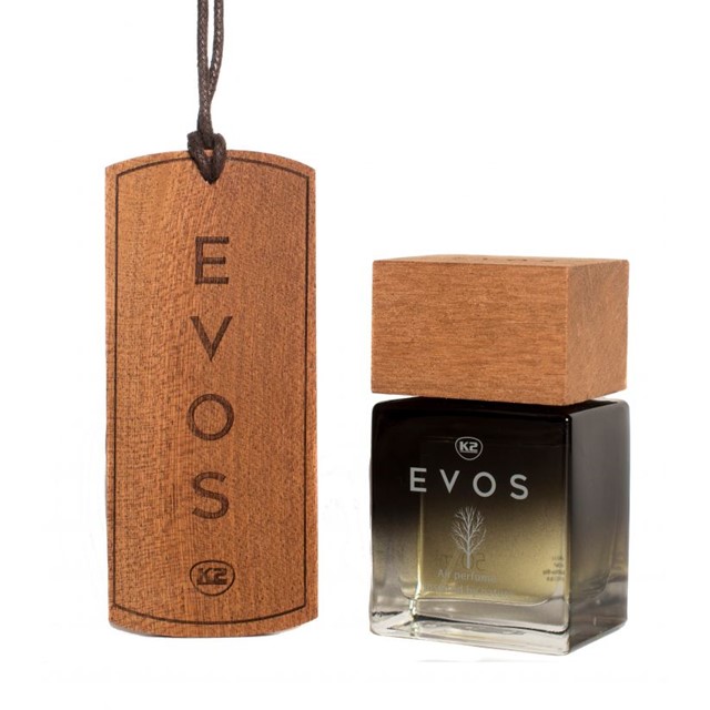 Zapach do samochodu w drewnie + perfumy do auta K2 Evos Boss