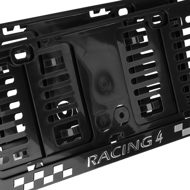 Ramki do tablic rejestracyjnych - samochód, małe 305x114mm (czarne, 3D Racing, 2 szt.)