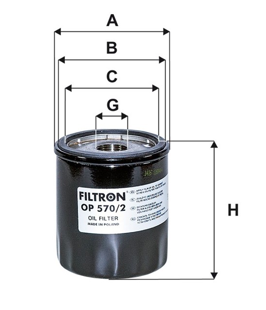 Filtr oleju FILTRON OP 570/2