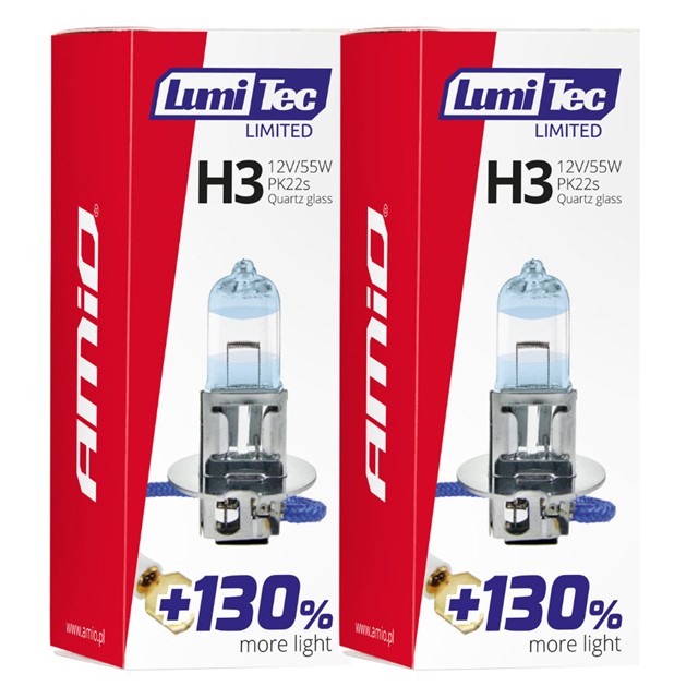 Żarówki H3 AMIO LumiTec Limited +130% 12V 55W (4300K)