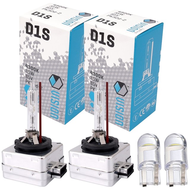Żarniki D1S VISION 85V 35W 4300K (2 sztuki) + żarówki LED W5W