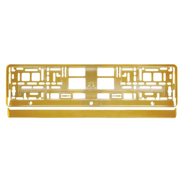 Metalizowana złota ramka na tablice rejestracyjne, do jednorzędowych tablic rejestracyjnych
