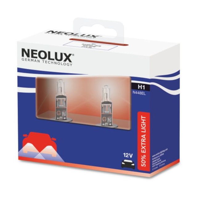 Żarówki H1 NEOLUX 50% Extra Light 12V 55W (50% więcej światła, homologacja ECE)