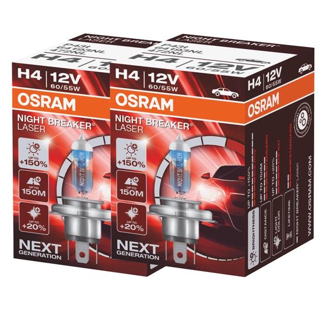 Żarówki H4 OSRAM Night Breaker Laser +150% 12V 60/55W
