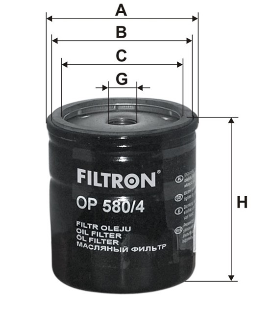 Filtr oleju FILTRON OP 580/4