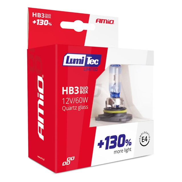 Żarówki HB3 AMIO LumiTec Limited +130% 12V 60W (4300K)