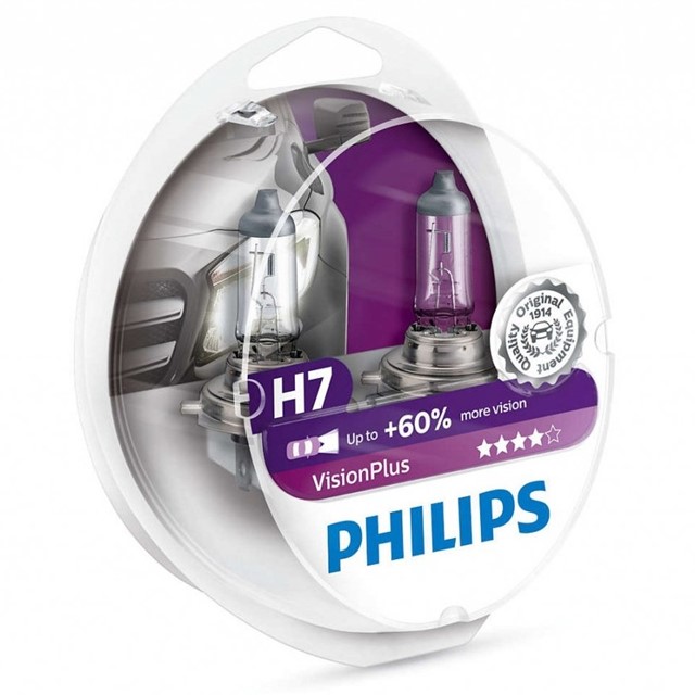 Żarówki H7 PHILIPS VisionPlus +60% 12V 55W