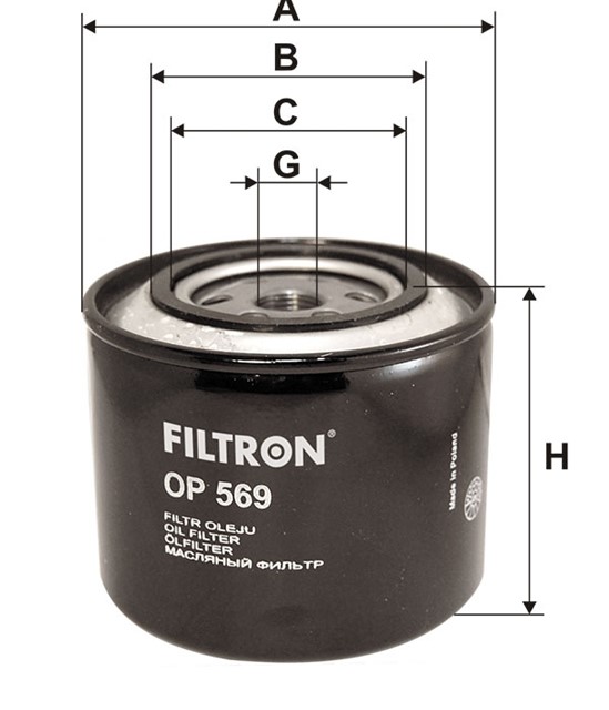 Filtr oleju FILTRON OP 569