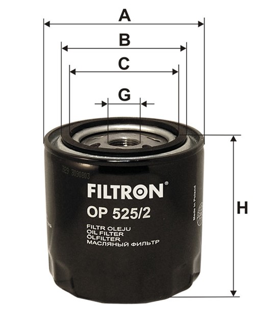 Filtr oleju FILTRON OP 525/2