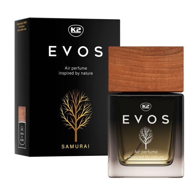 Zapach do samochodu w drewnie + perfumy do auta K2 Evos Samurai