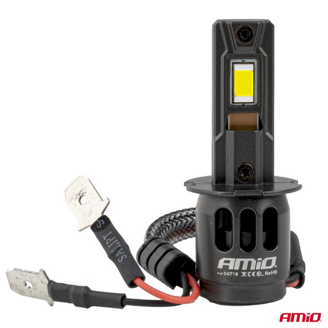 Żarówki LED H3 AMiO F25 PRO BLACK FULL CANBUS 12V 24V 68W (6000K, 7646lm, pełna zgodność z systemami CANBUS)