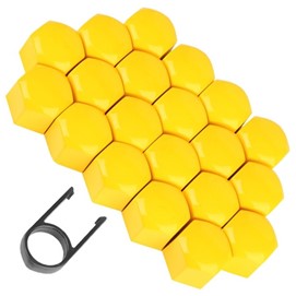 Nakładki, nasadki na śruby żółte 19mm, 20szt. + kluczyk