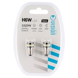 Żarówki LED VISION H6W BAX9s 12V (wypukła)