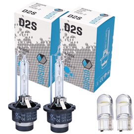 Żarniki D2S VISION 85V 35W 6000K (2 sztuki) + żarówki LED W5W