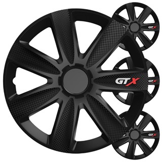 Kołpaki 14" VERSACO GTX carbon czarne, uniwersalne (komplet 4 sztuk)