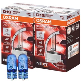 Żarniki D1S OSRAM Night Breaker Laser Xenarc Next Generation 85V 35W + żarówki W5W Super White