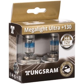 Żarówki H4 TUNGSRAM Megalight Ultra +130% 12V 60/55W + LED W5W
