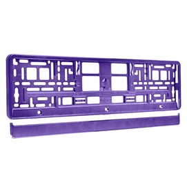 Metalizowane fioletowe ramki pod tablice rejestracyjne, do jednorzędowych tablic rejestracyjnych, zestaw 2 sztuk
