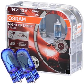 Żarówki H7 OSRAM Night Breaker Laser Next Generation 12V 55W + żarówki W5W Super White