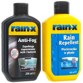 Zestaw: Niewidzialna wycieraczka RAIN-X Rain Repellent + Antypara RAIN-X Anti-Fog 200/200ml
