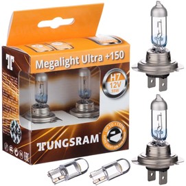 Żarówki H7 TUNGSRAM Megalight Ultra +150% 12V 55W + LED W5W