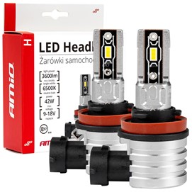 Żarówki LED H8 / H9 / H11 AMIO H-mini 12V 42W (6500K, 3600lm)
