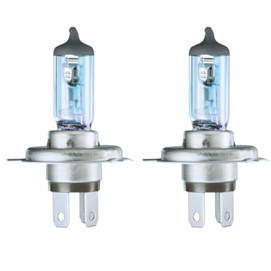 Żarówki H4 NEOLUX Blue Light 12V 60/55W (4000K - wygląd ksenonowy, niebieska powłoka, homologacja ECE) + żarówki W5W Super White